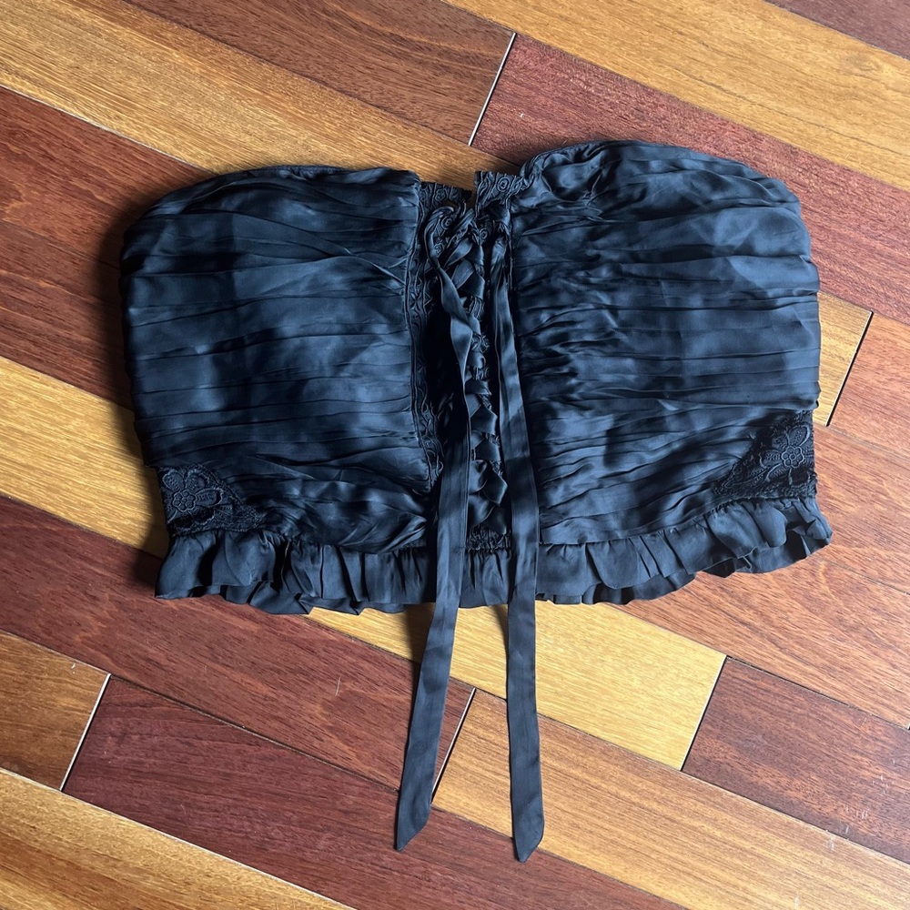 FREE PEOPLE SATIN TUBE TOP LACE